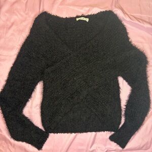 Elegant Black V-Neck Sweater